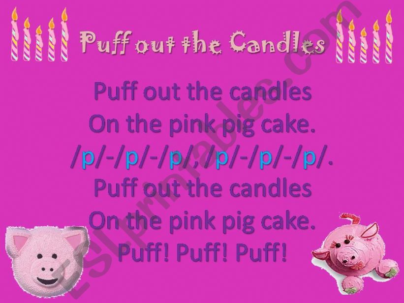 Puff out the Candles (Jolly Phonics)