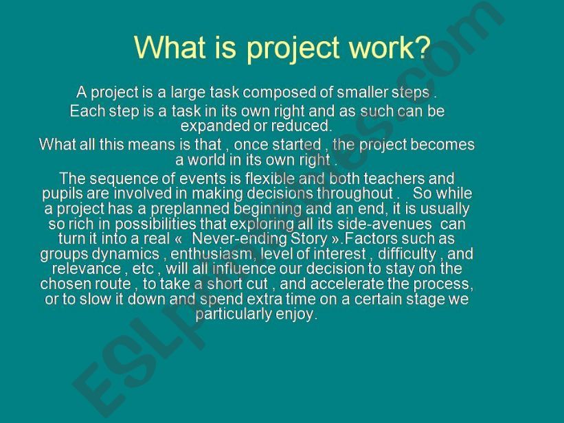 what is a project work? powerpoint