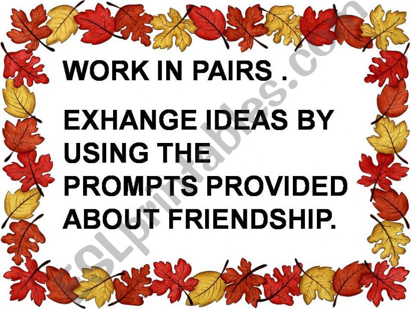 FRIENDSHIP SPEAKING powerpoint