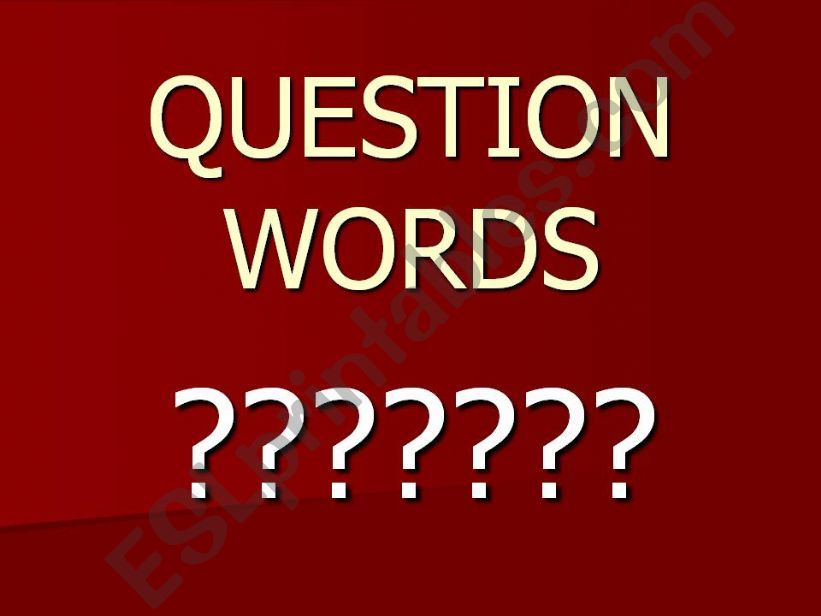 question words powerpoint