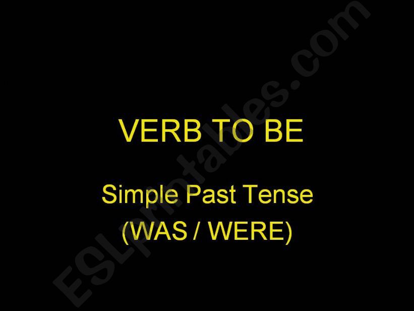 Verb to be - Past powerpoint