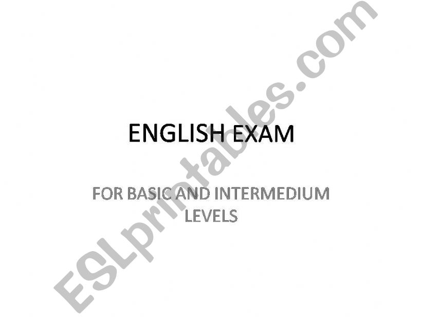 ENGLISH EXAM powerpoint