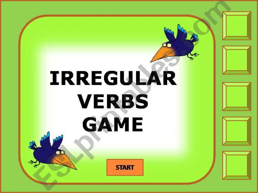 Irregular verbs game 1/11 powerpoint