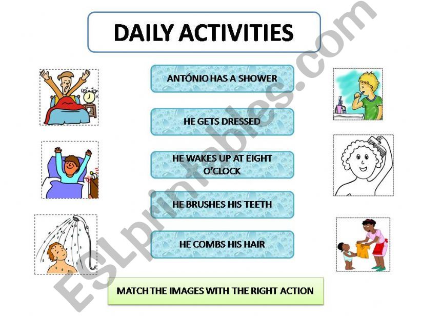 DAILY ACTIVITIES powerpoint