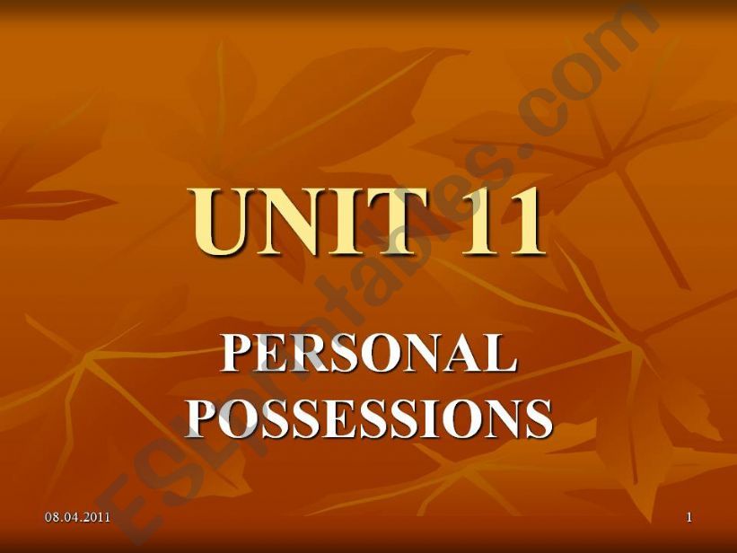 personal possessions powerpoint