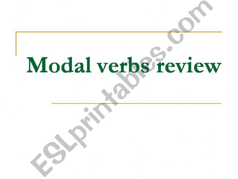 Simple modals verb review powerpoint