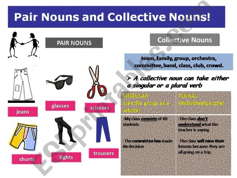 pair nouns and collective nouns