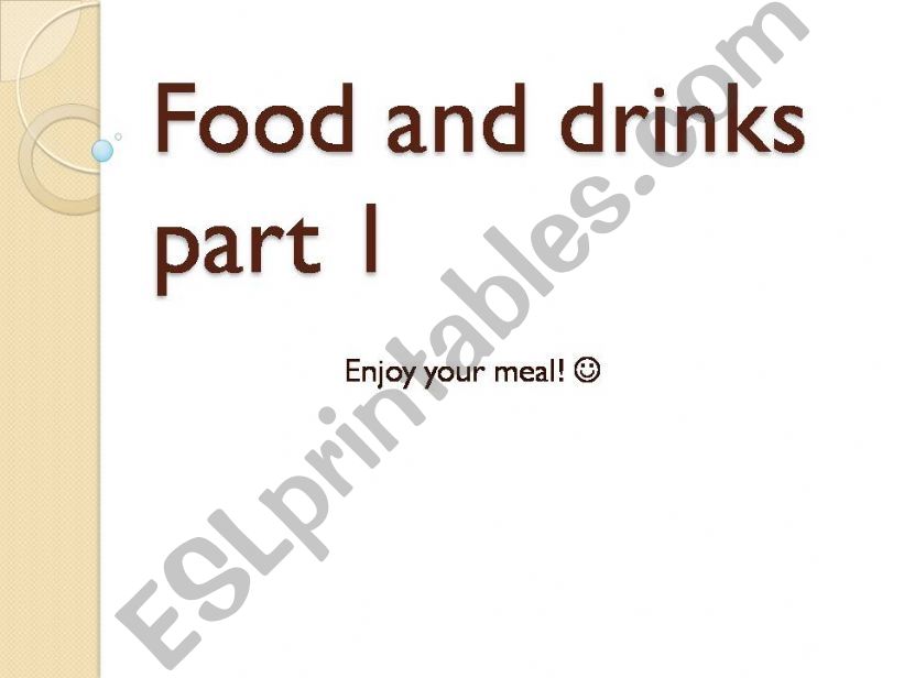 Food and drinks (1/4)  powerpoint