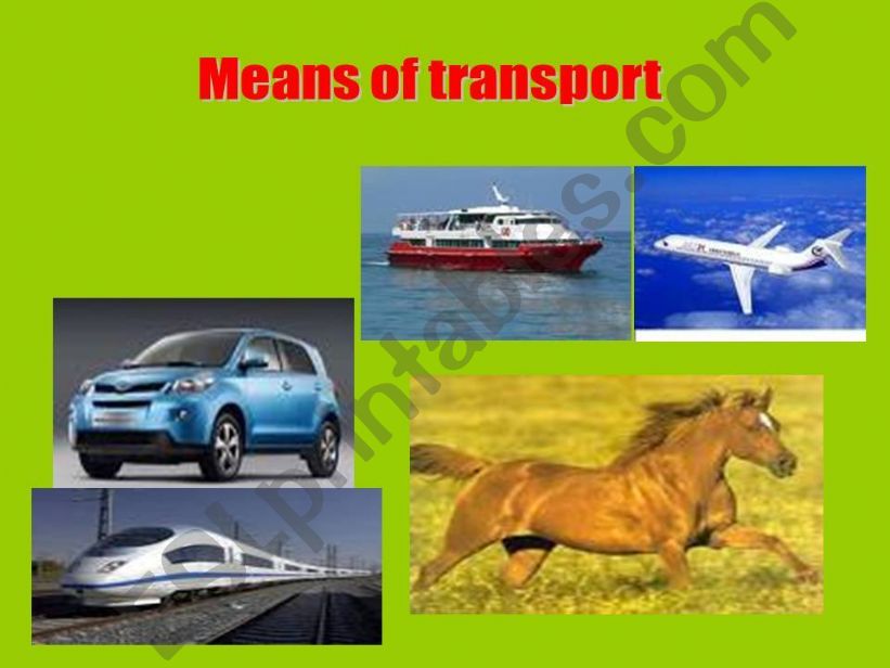 Means of transport  powerpoint