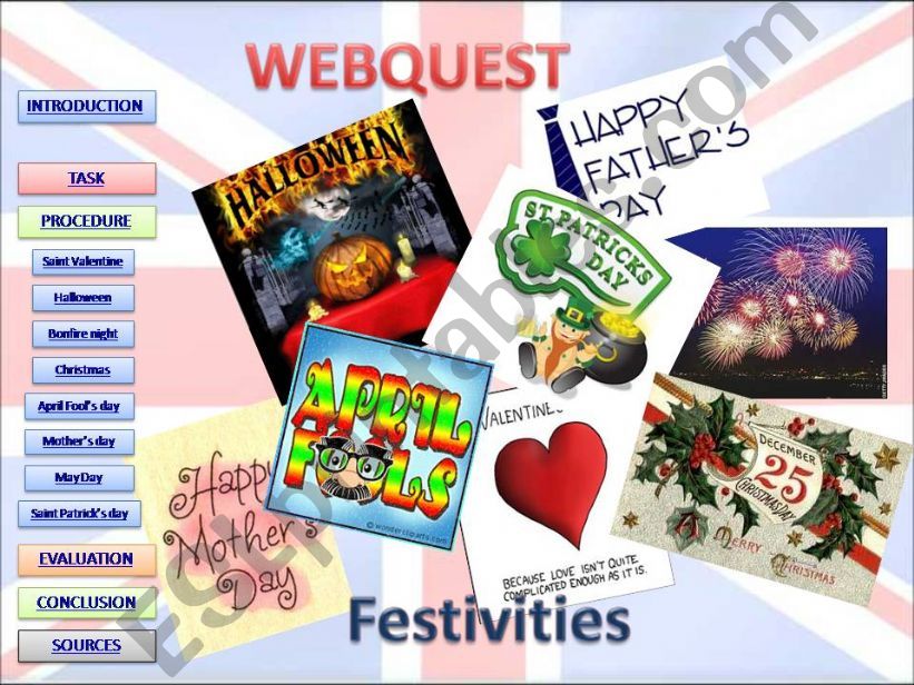 Webquest about festivities powerpoint