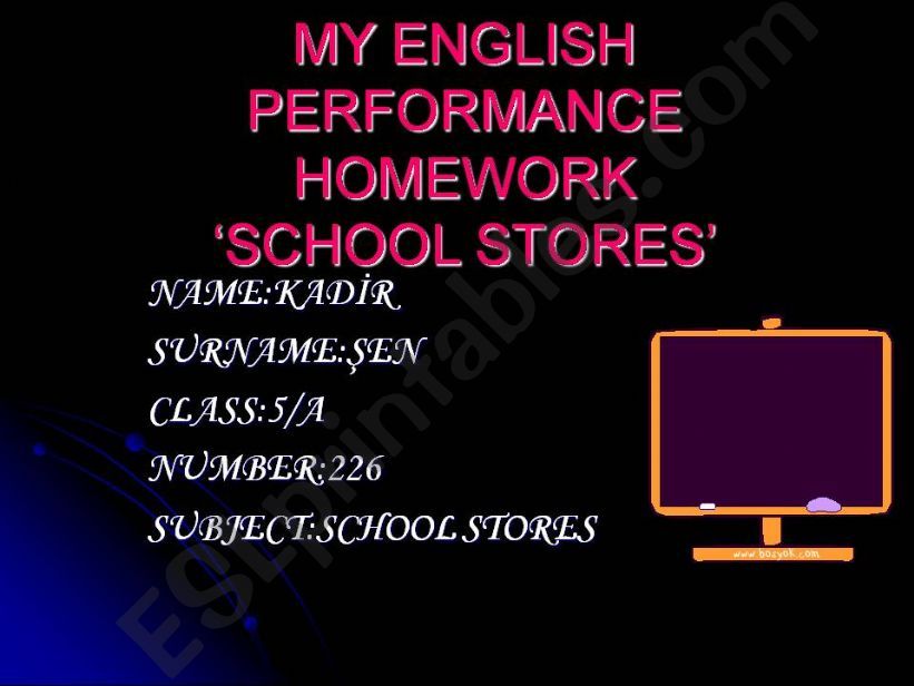 school stores powerpoint