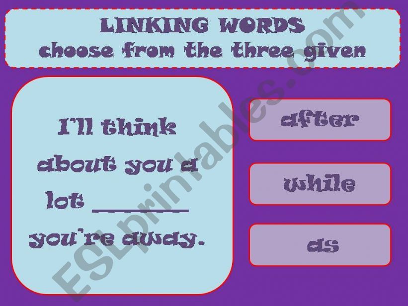 LINKING WORDS powerpoint