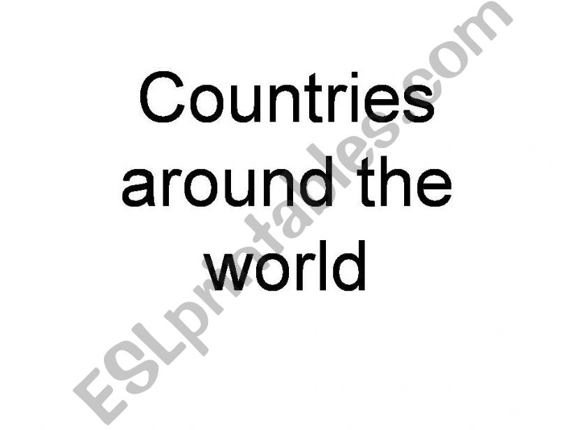 Countries around the world powerpoint