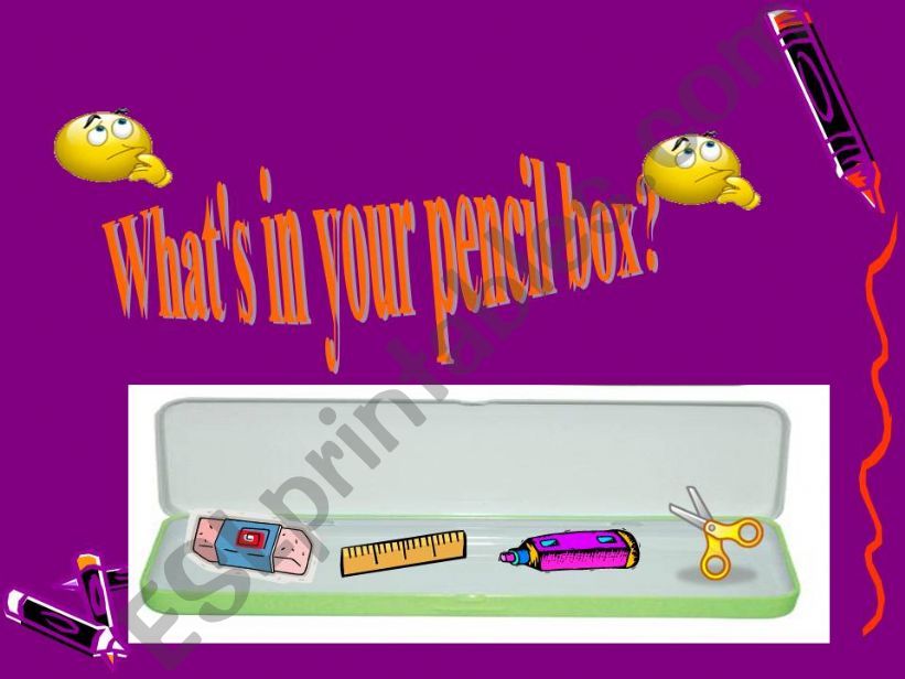 Whats in your pencil box guessing game