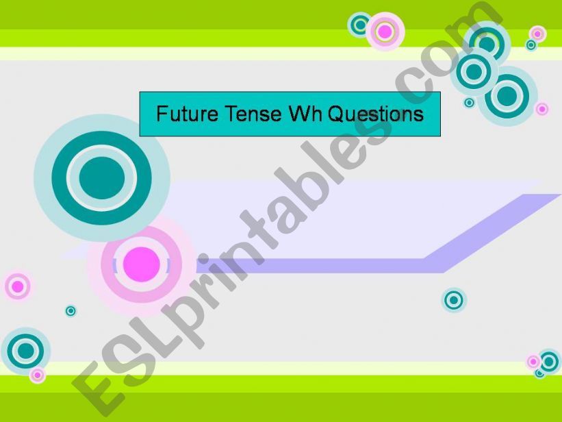 Future Tense with WH Questions 