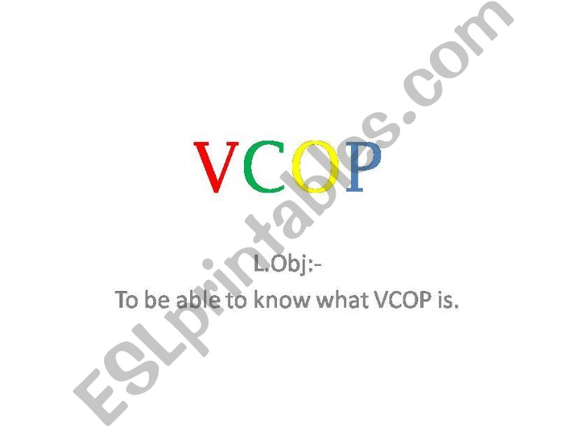 VCOP Checklist Presentation powerpoint