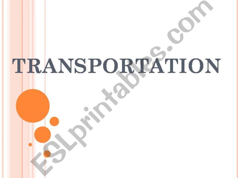 transportation for kids or young learners