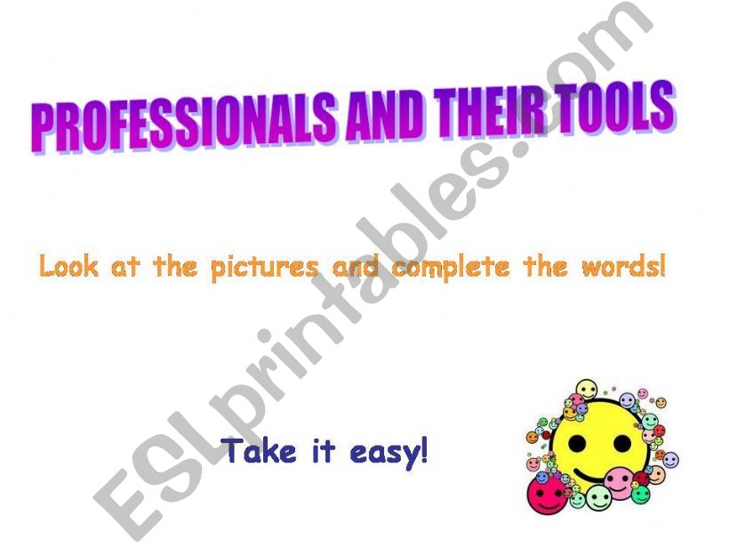 Professionals & their tools powerpoint