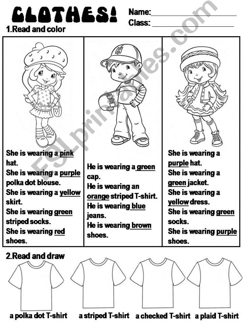 CLOTHES worksheet powerpoint