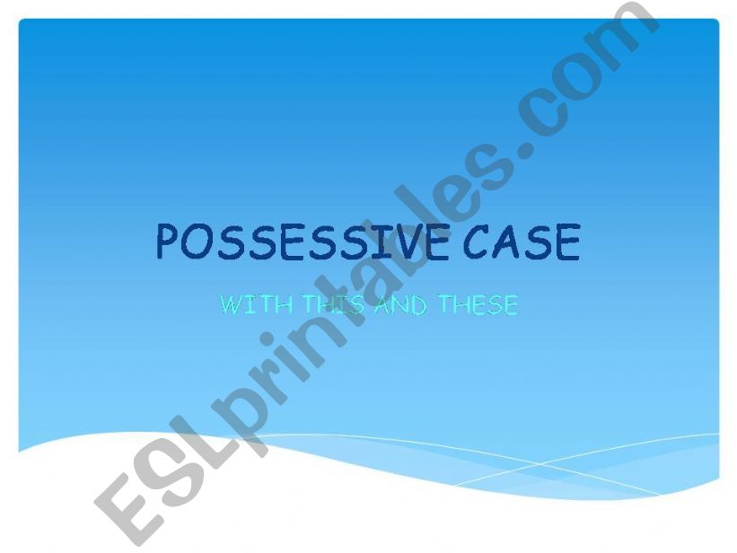 Possessive case powerpoint