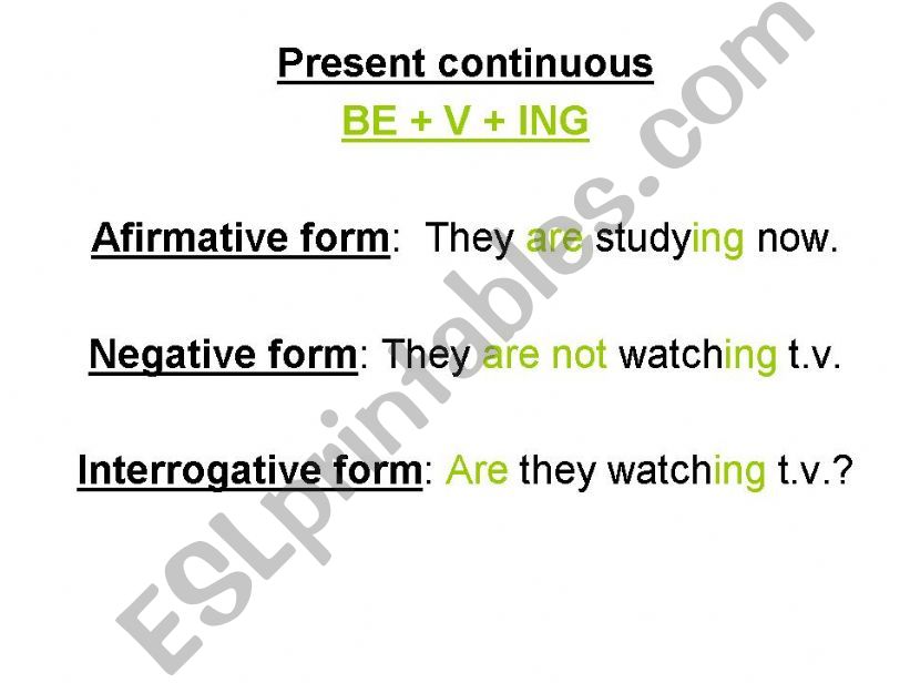 present continuous powerpoint