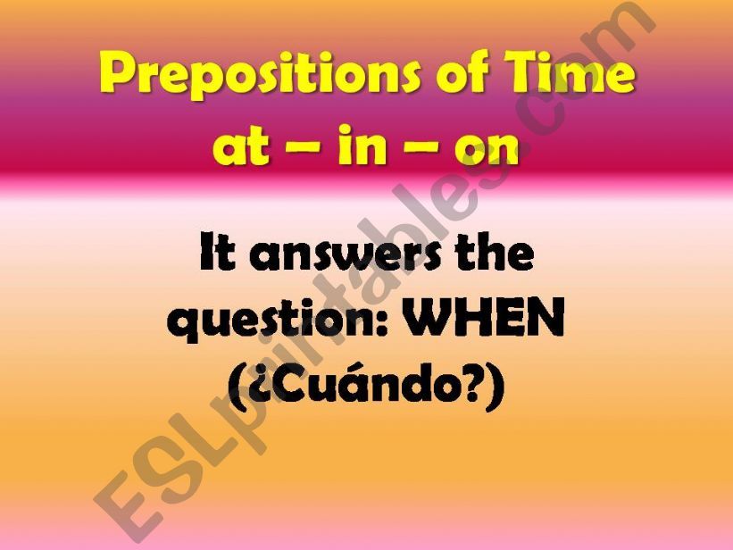 Prepositions of time powerpoint