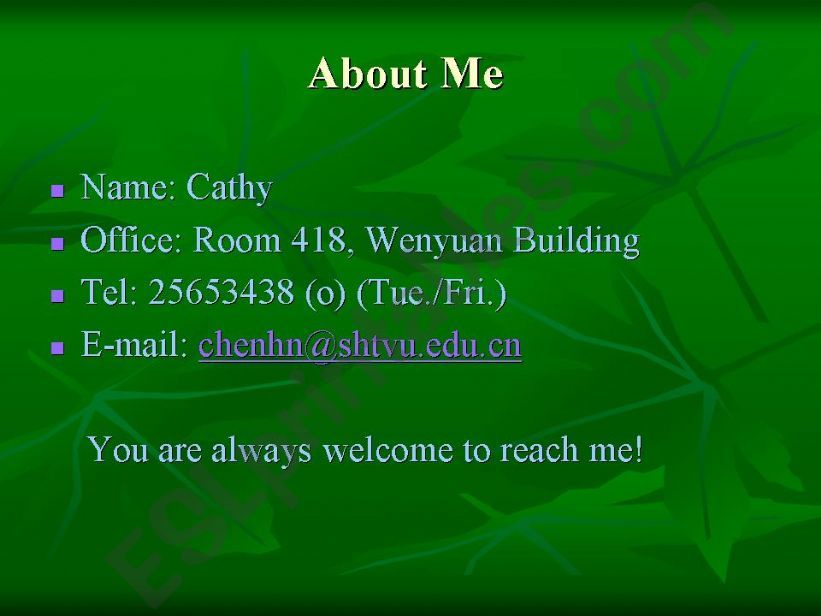 Course Introduction powerpoint