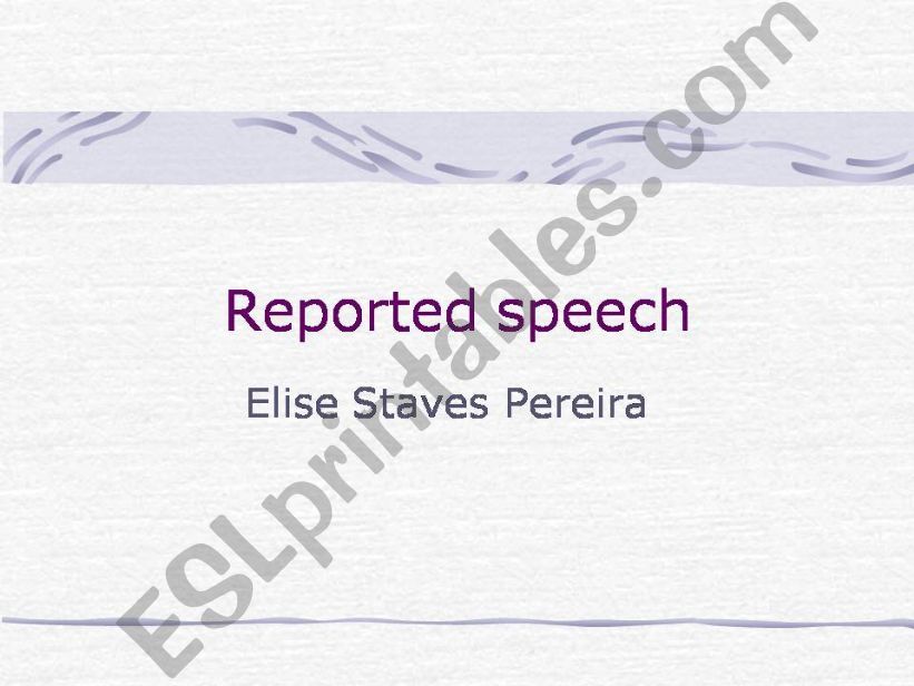 Reported speech powerpoint