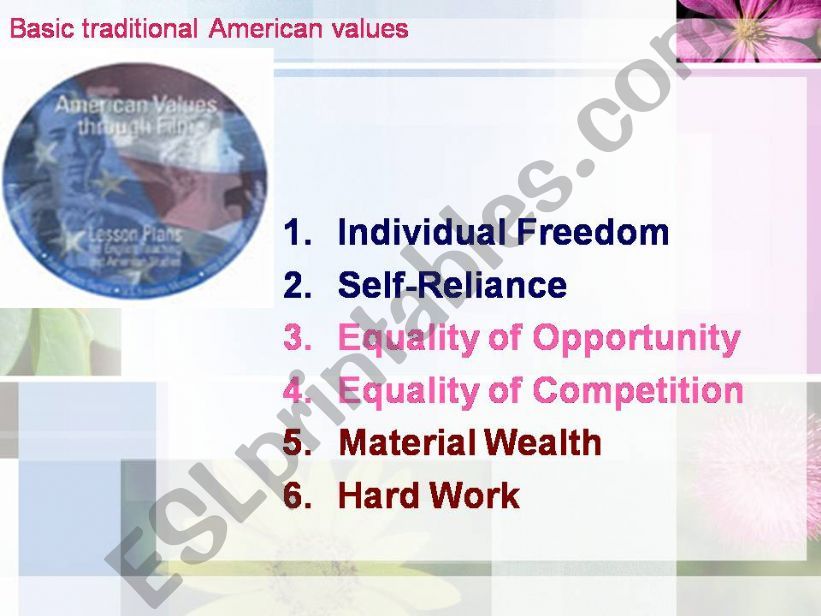 American beliefs and values powerpoint