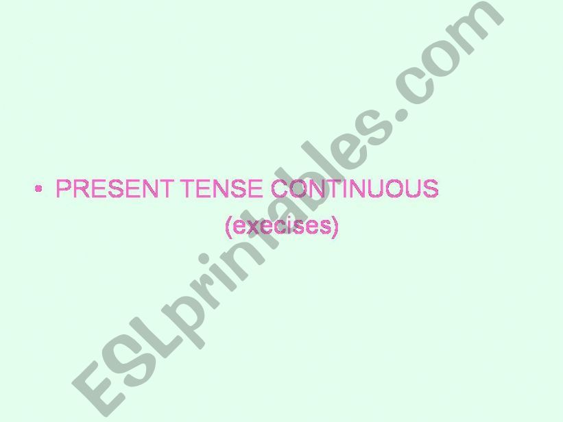 present tense continuous powerpoint