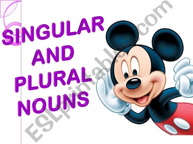 SINGULAR AND PLURAL NOUNS powerpoint