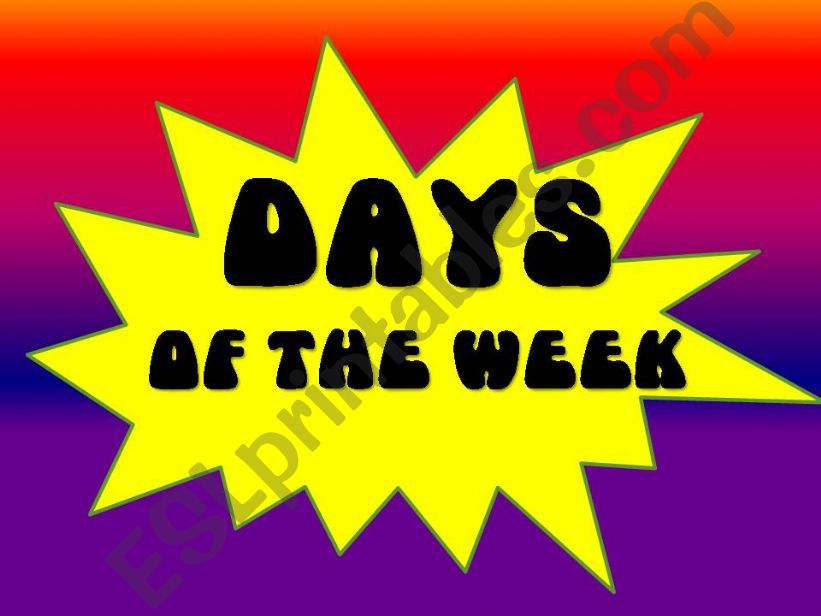 Days of the week powerpoint