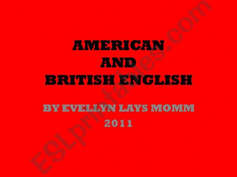 American and British English powerpoint