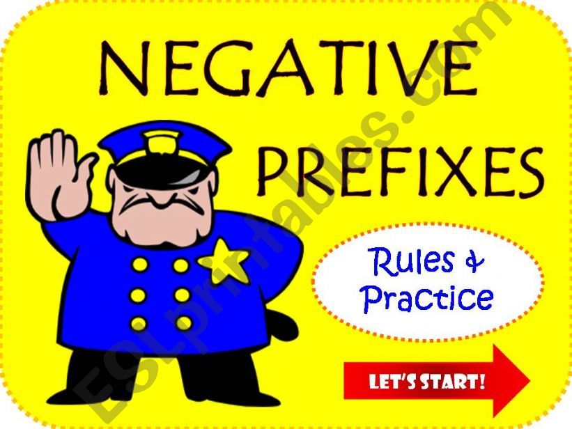 WORD BUILDING: negative prefixes