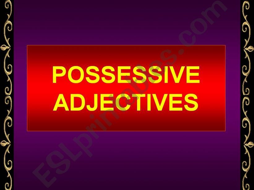 POSSESSIVE ADJECTIVES powerpoint