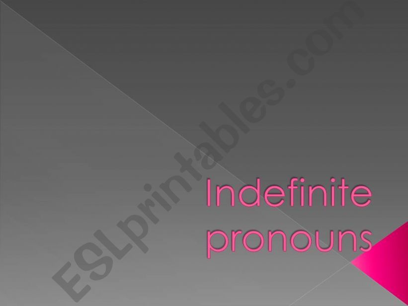 Indefinite pronouns powerpoint