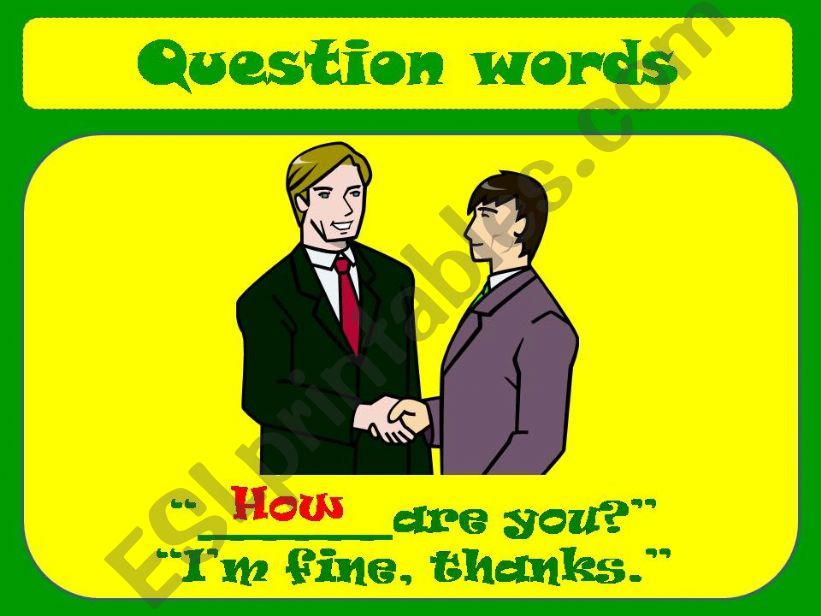 QUESTION WORDS powerpoint