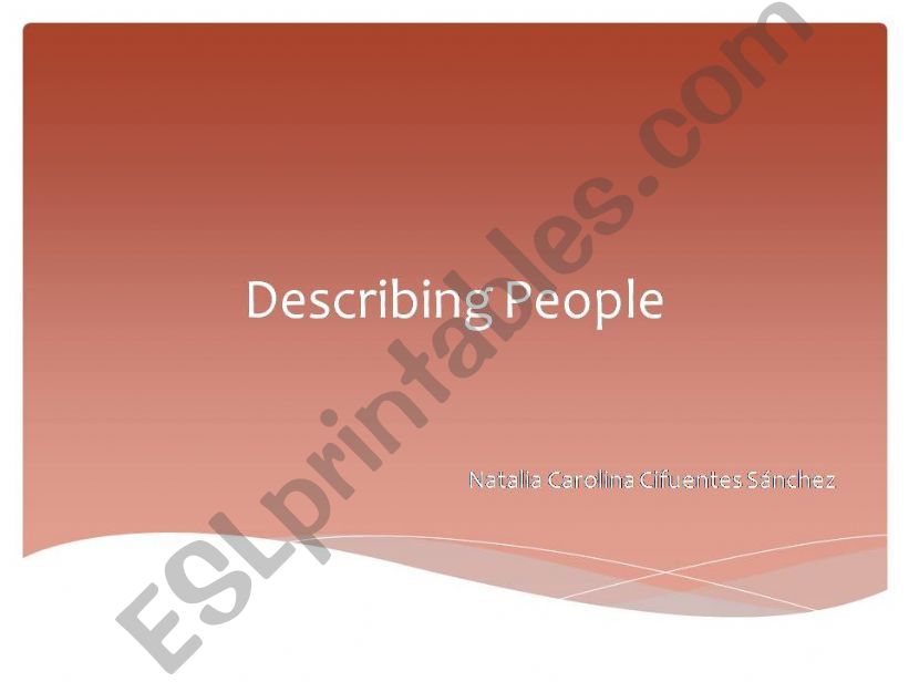 Describing People powerpoint
