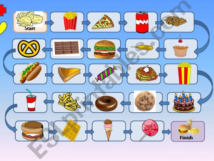 JUNK FOOD VOCABULARY game - Play on-screen or print (re-upload)