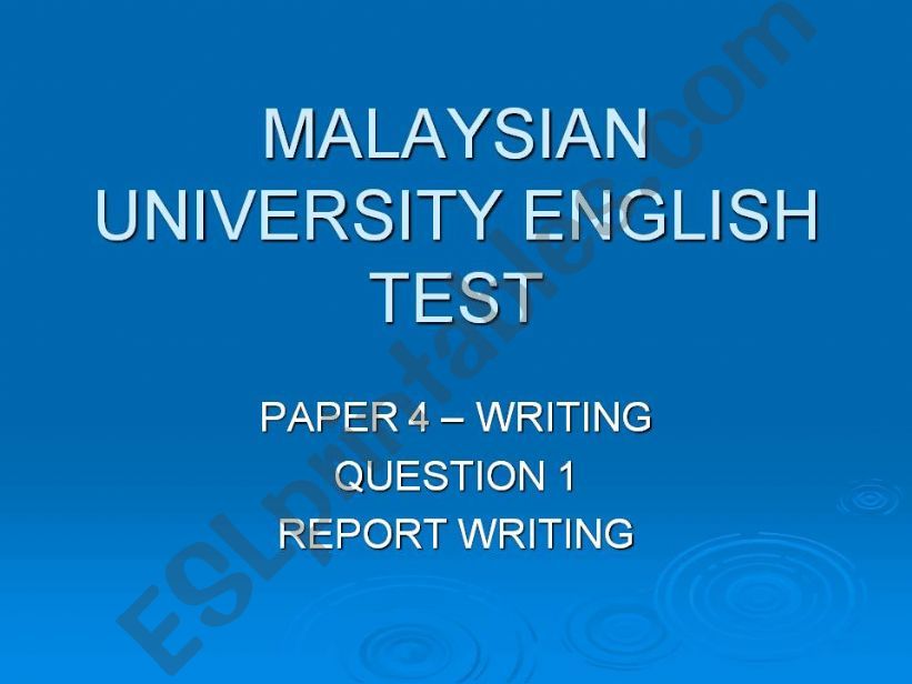 MUET-REPORT WRITING powerpoint