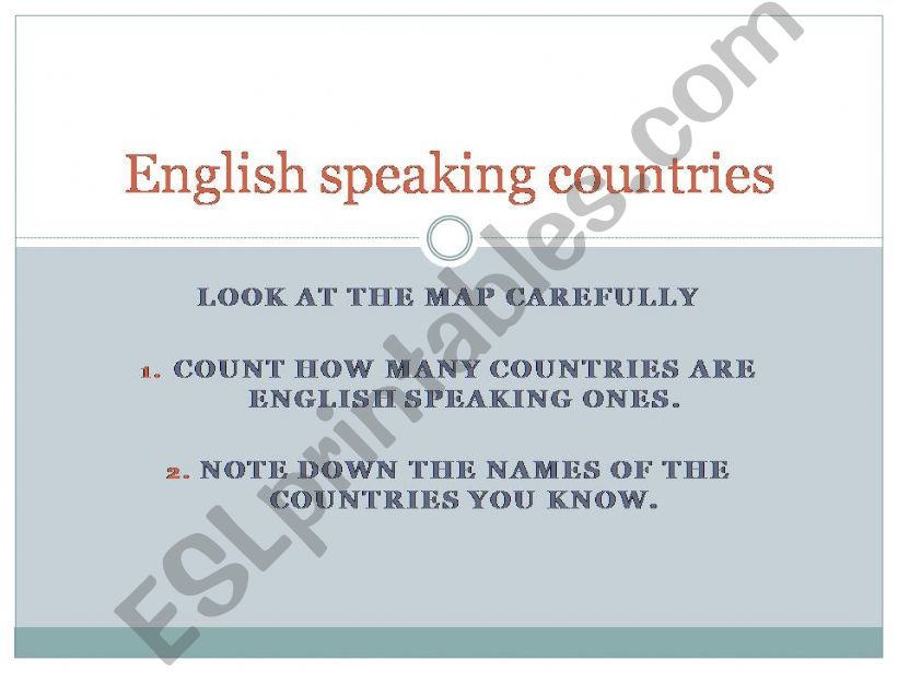 english speaking countries powerpoint