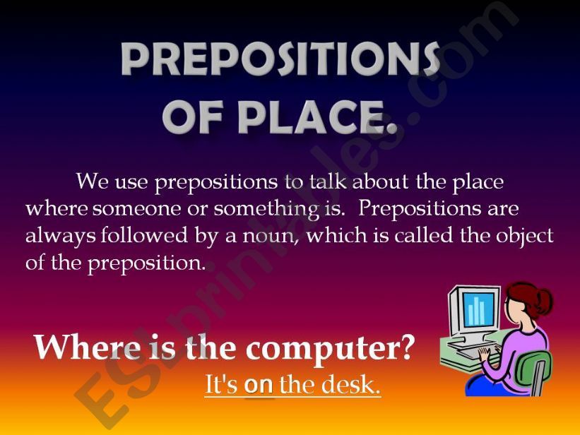 PREPOSITIONS OF PLACE powerpoint