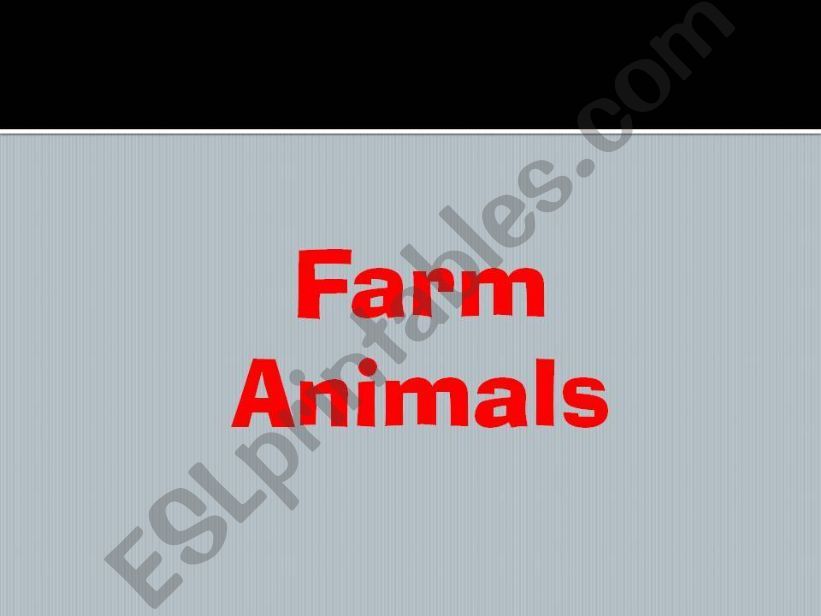 Farm animals Flash Cards powerpoint
