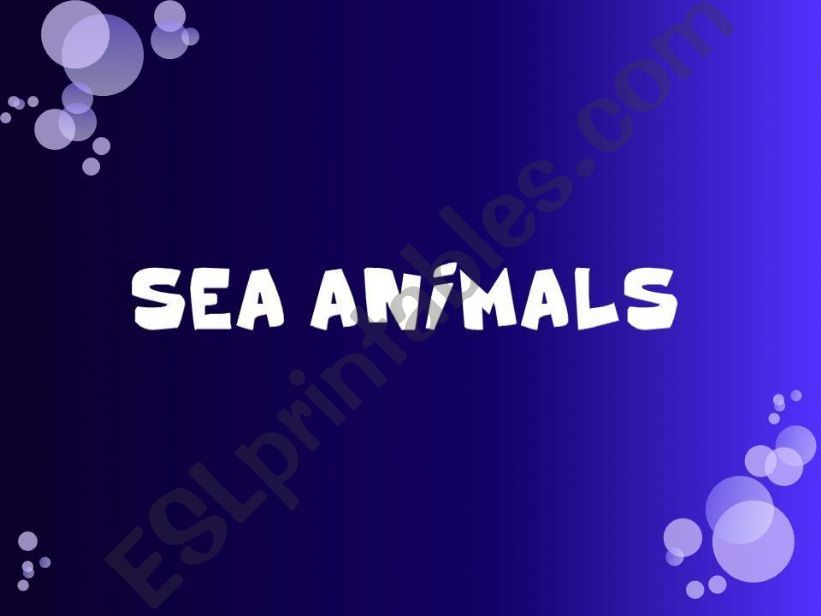 Sea Animals Flash Cards powerpoint