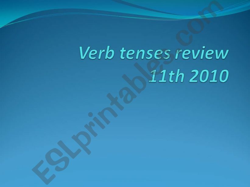 Verb tenses  powerpoint