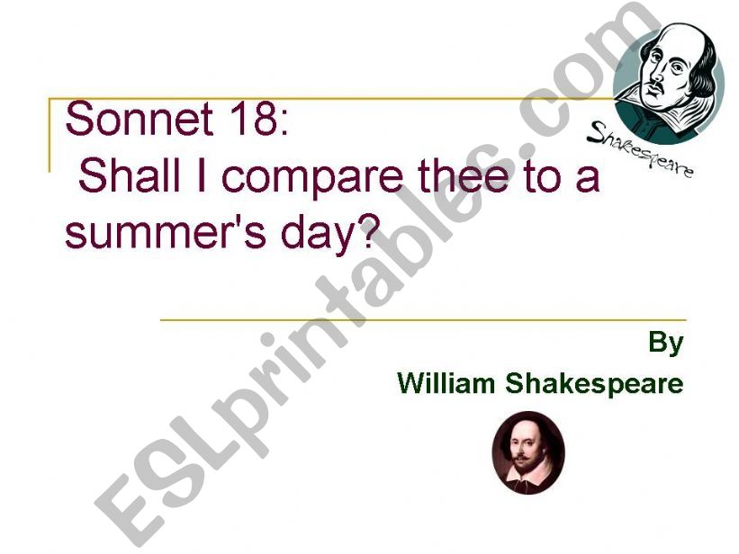Sonnet 18 / Shakespeare powerpoint