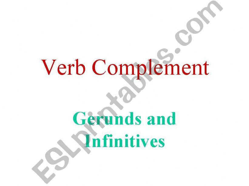 Verb Complemet powerpoint