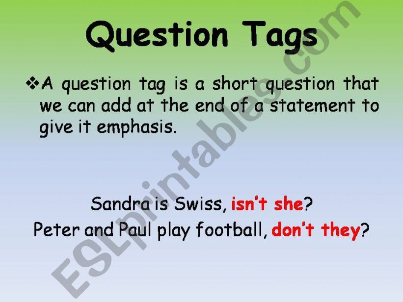 Question Tags powerpoint