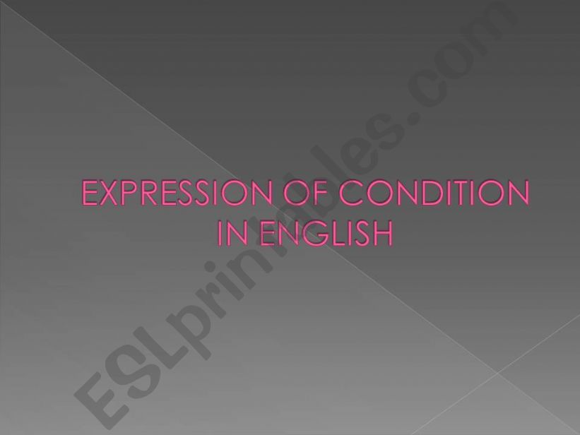 Expression of condition in English