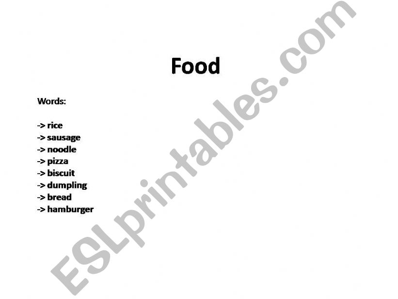 Food Items powerpoint